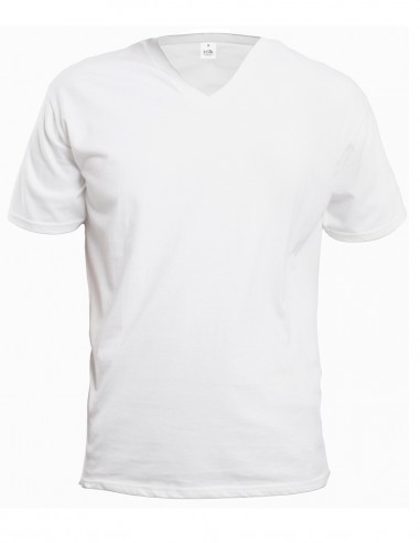 Zijden T-Shirt V-Hals inSilk Silkbasics Wit