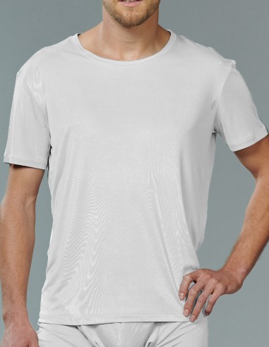 Zijden T-Shirt Rondhals inSilk Silkbasics Wit